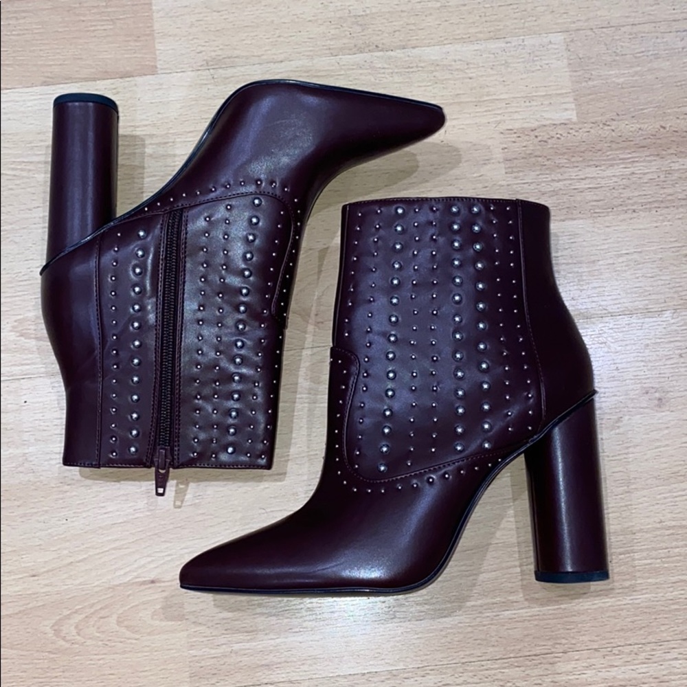 BCBG Hollis Studded Burgundy Boots